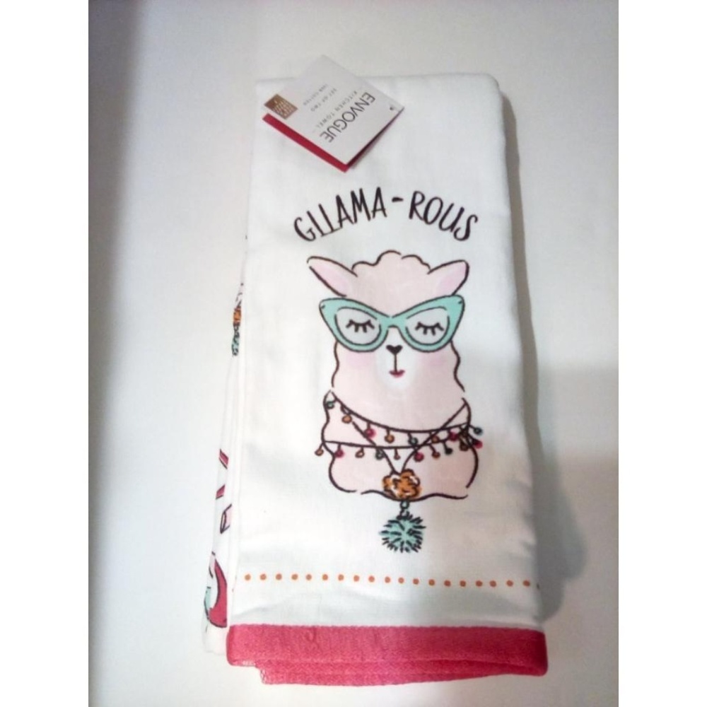 Envogue Gllama - Rous Kitchen Towels 2 All Cotton Glamorous Lama